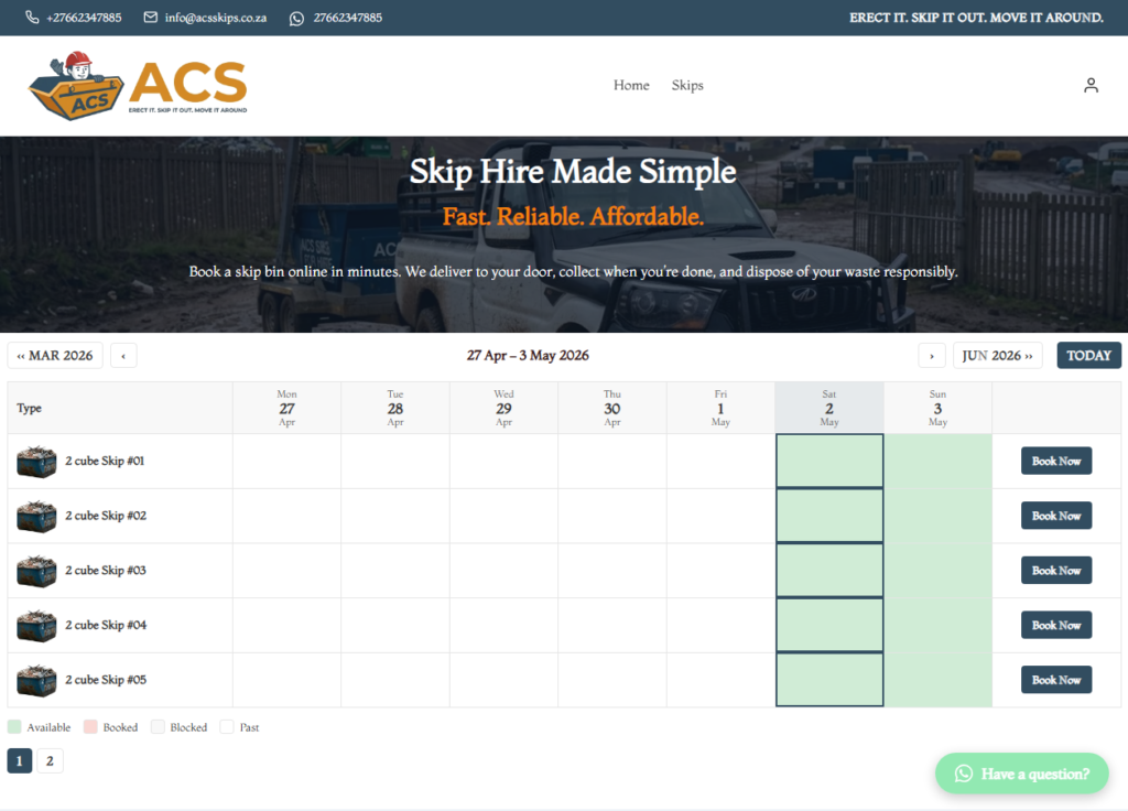 acsskips.co.za website screenshot
